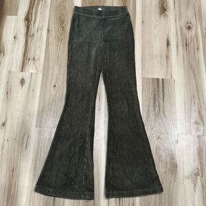Aerie Groove-On Velour High Waisted Flare Pants Green Women’s XS